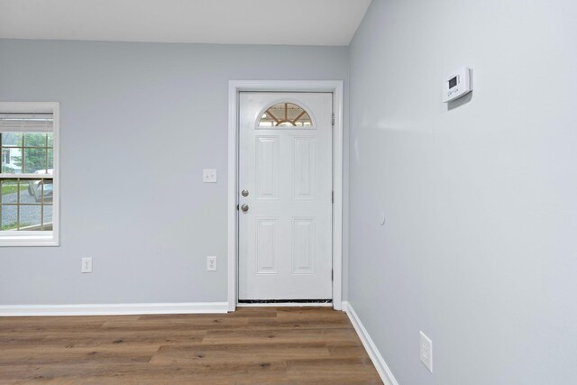 423 Perryville St, Harrodsburg, KY 40330 - foyer entrance featuring wood finished floors and baseboards