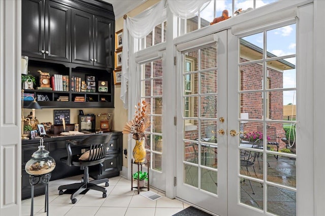 5045 Van Meter Rd, Winchester, KY 40391 - doorway with french doors and light tile patterned floors