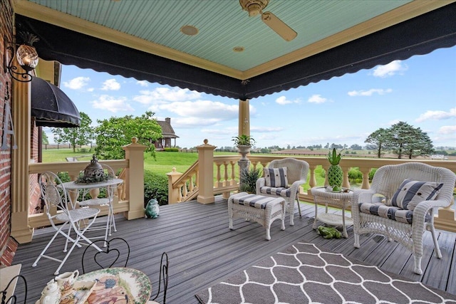 5045 Van Meter Rd, Winchester, KY 40391 - wooden deck with ceiling fan