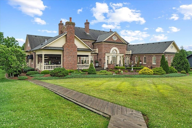 5045 Van Meter Rd, Winchester, KY 40391 - view of front of house featuring brick siding and a front yard