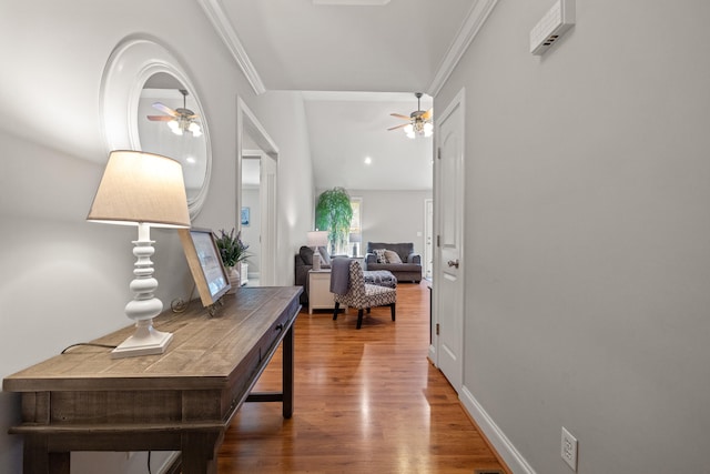 165 Rolling Meadows Dr, Stanford, KY 40484 - corridor featuring wood finished floors and ornamental molding