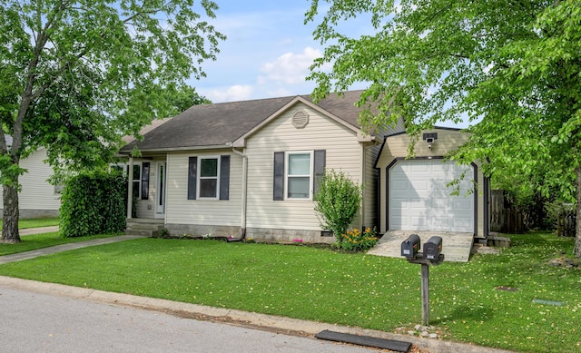 210 Taylorsville Trl, Georgetown, KY 40324 - ranch-style house featuring an outbuilding, a front yard, and roof with shingles