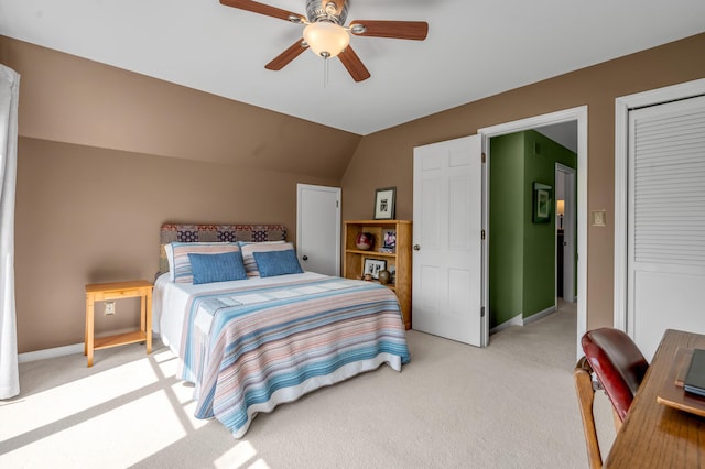 2968 Delong Rd, Lexington, KY 40515 - bedroom featuring light carpet, a closet, and a ceiling fan