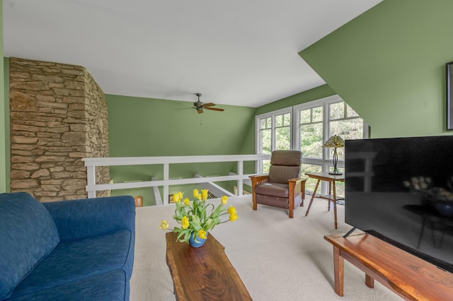 2968 Delong Rd, Lexington, KY 40515 - living room featuring a ceiling fan and carpet floors