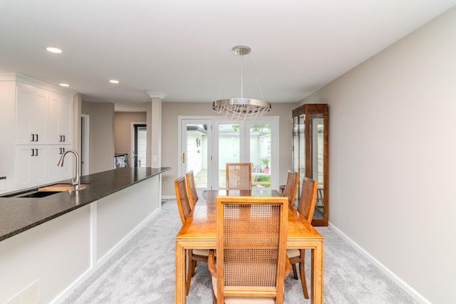 395 Redding Rd Unit 30, Lexington, KY 40517 - dining area with light carpet, recessed lighting, and french doors