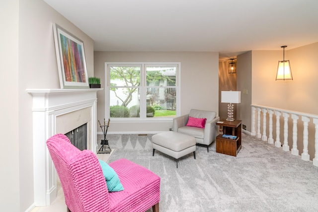 395 Redding Rd Unit 30, Lexington, KY 40517 - living area with carpet floors and a premium fireplace