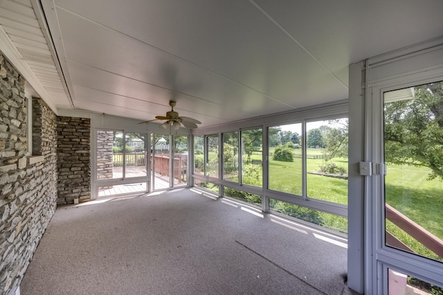 560 Kemper Ln, Danville, KY 40422 - unfurnished sunroom featuring ceiling fan and plenty of natural light