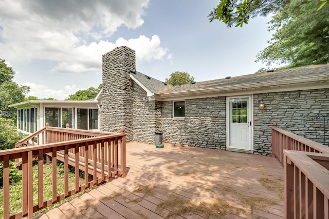 560 Kemper Ln, Danville, KY 40422 - wooden terrace with a sunroom