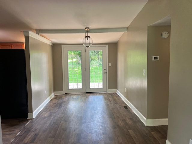 2441 Rogers Rd, Lancaster, KY 40444 - unfurnished dining area with dark wood-style floors