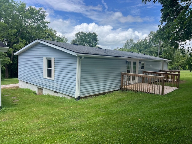 2441 Rogers Rd, Lancaster, KY 40444 - back of house featuring crawl space, a yard, and roof with shingles