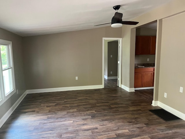 2441 Rogers Rd, Lancaster, KY 40444 - spare room with dark wood finished floors and ceiling fan