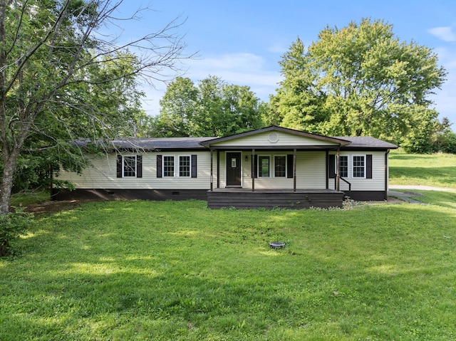 4822 US Highway 27 N, Cynthiana, KY 41031 - ranch-style home with a porch, a front lawn, and crawl space