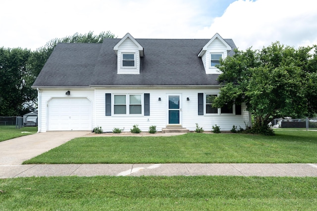 1424 Corral Way, Frankfort, KY 40601 - new england style home featuring concrete driveway, a front yard, a garage, and entry steps
