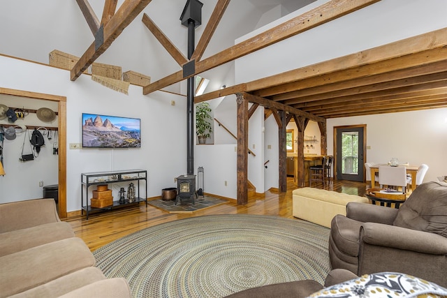 224 Pine Valley Rd, Berea, KY 40403 - living area with wood finished floors and a wood stove