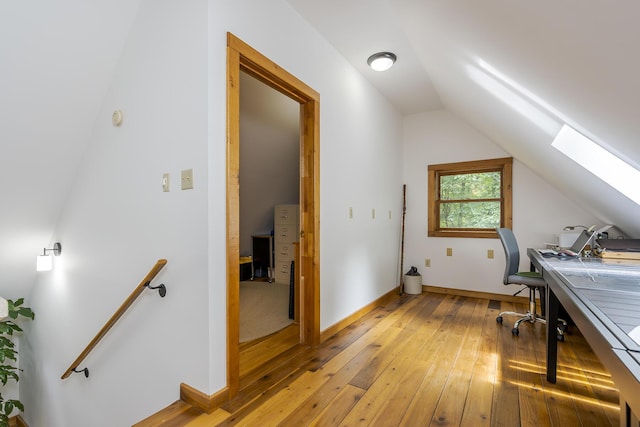 224 Pine Valley Rd, Berea, KY 40403 - office space with light wood finished floors, vaulted ceiling, and a skylight