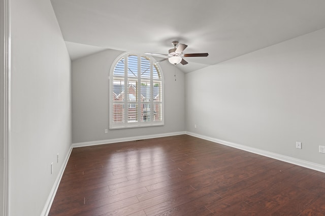 4464 Stuart Hall Blvd Unit 9101, Lexington, KY 40509 - unfurnished room featuring a ceiling fan, lofted ceiling, and dark wood-type flooring