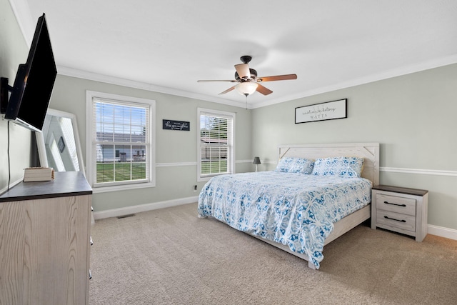313 Man O War Ct, Lawrenceburg, KY 40342 - bedroom with crown molding, carpet, and ceiling fan