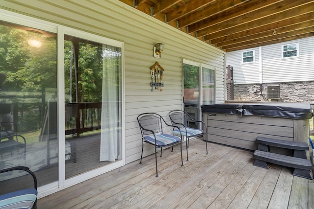 2394 Roberts Bend Rd, Burnside, KY 42519 - deck featuring a hot tub