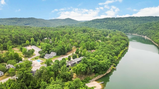 2394 Roberts Bend Rd, Burnside, KY 42519 - drone / aerial view of a heavily wooded area and a water and mountain view