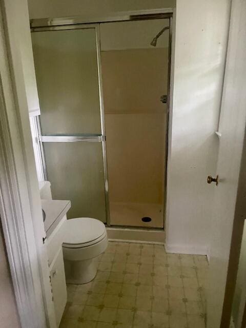 406 Forrest Dr, Lawrenceburg, KY 40342 - bathroom with tile patterned floors, vanity, and a shower stall