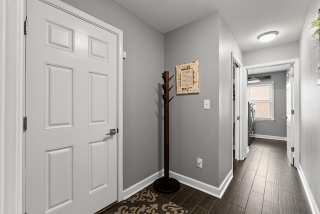 4109 Bridgemont Ln, Lexington, KY 40515 - hall featuring baseboards and dark wood-style flooring