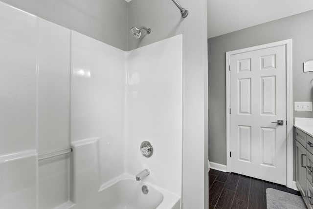 4109 Bridgemont Ln, Lexington, KY 40515 - bathroom with vanity, shower / bath combination, and wood finished floors