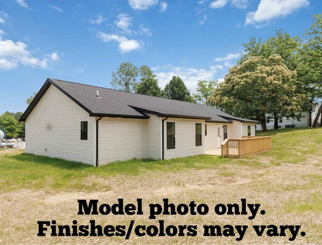 61 Vine St, Corbin, KY 40701 - back of property featuring a wooden deck and a shingled roof