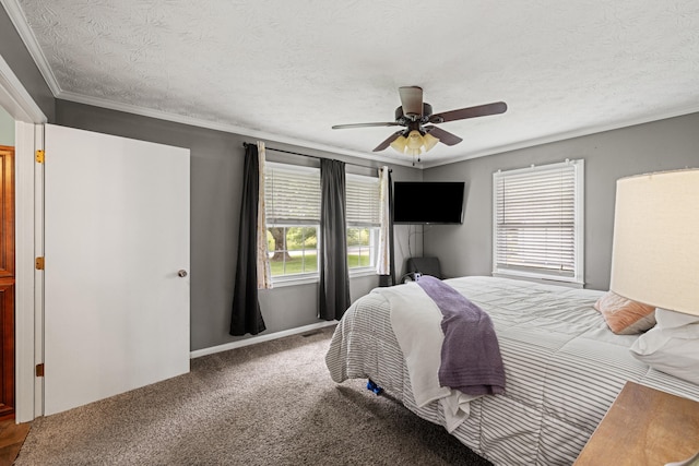 215 New Dixville Rd, Harrodsburg, KY 40330 - bedroom with multiple windows, crown molding, and a ceiling fan