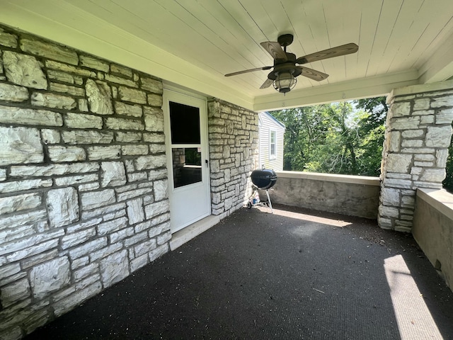 8585 Troy Pike, Versailles, KY 40383 - view of patio featuring a ceiling fan and a grill