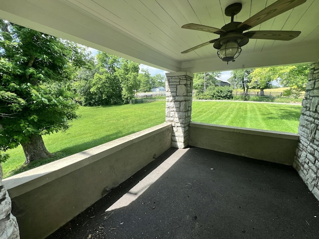 8585 Troy Pike, Versailles, KY 40383 - view of patio / terrace with a ceiling fan