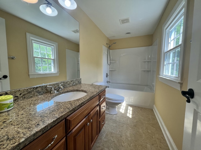 8585 Troy Pike, Versailles, KY 40383 - full bathroom with vanity, bathing tub / shower combination, and stone finish floors