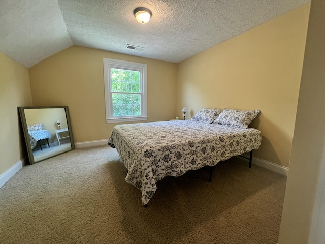 8585 Troy Pike, Versailles, KY 40383 - carpeted bedroom featuring a textured ceiling and vaulted ceiling