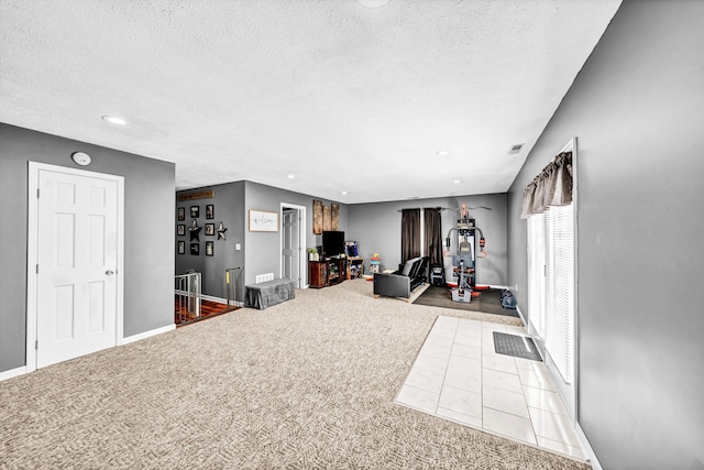 72 Blevins Ln, Vanceburg, KY 41179 - workout room featuring carpet, a textured ceiling, and recessed lighting
