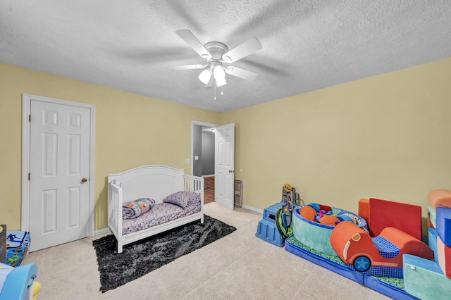 72 Blevins Ln, Vanceburg, KY 41179 - bedroom with carpet, ceiling fan, and a textured ceiling