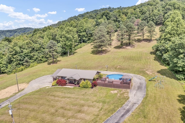 72 Blevins Ln, Vanceburg, KY 41179 - aerial view of property and surrounding area with a heavily wooded area