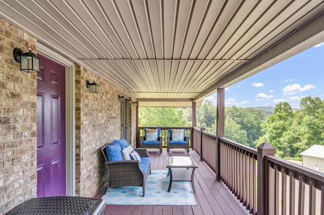 72 Blevins Ln, Vanceburg, KY 41179 - wooden deck with outdoor lounge area