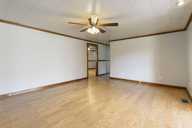 1751 Piney Grove Rd, Somerset, KY 42501 - empty room featuring ornamental molding, a ceiling fan, and wood finished floors