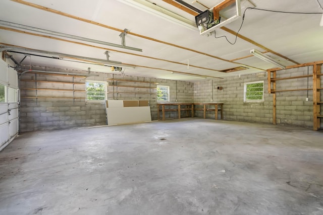 1751 Piney Grove Rd, Somerset, KY 42501 - garage with concrete block wall and a garage door opener