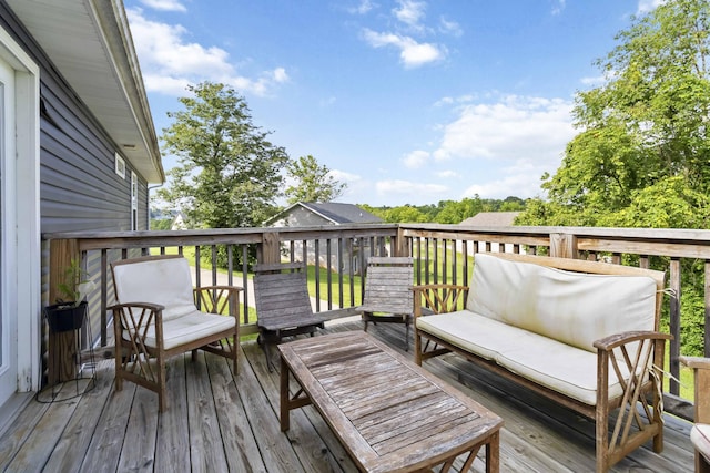 81 Grand Crossing Ct, Somerset, KY 42503 - wooden deck with an outdoor living space