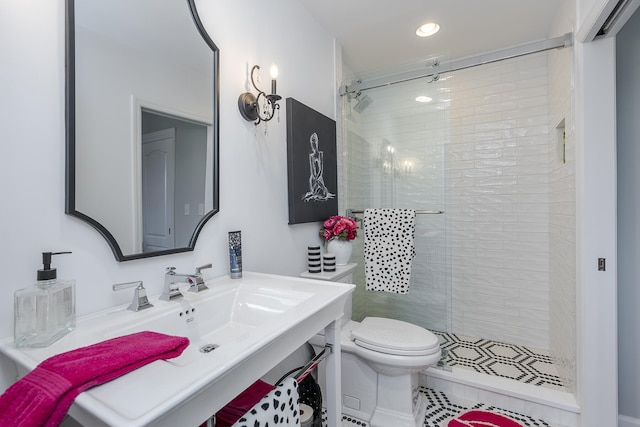 1107 Zoeller Ct, Lexington, KY 40511 - bathroom featuring a shower stall, vanity, and recessed lighting