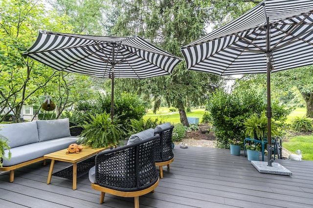 1107 Zoeller Ct, Lexington, KY 40511 - deck featuring an outdoor hangout area and view of scattered trees