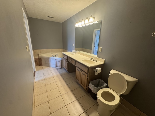 1459 Kit Cowan Rd, Somerset, KY 42501 - full bath with tile patterned flooring, a garden tub, a textured ceiling, and vanity