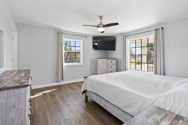 168 Kentucky Ln, Pine Knot, KY 42635 - bedroom featuring wood finished floors and ceiling fan