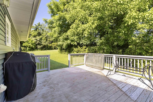 168 Kentucky Ln, Pine Knot, KY 42635 - deck with grilling area and a yard