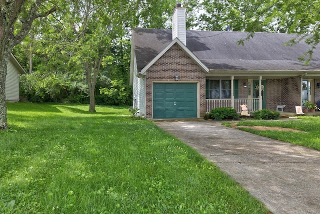 109 Quail Ridge Rd, Winchester, KY 40391 - view of front facade featuring covered porch, brick siding, and a front lawn