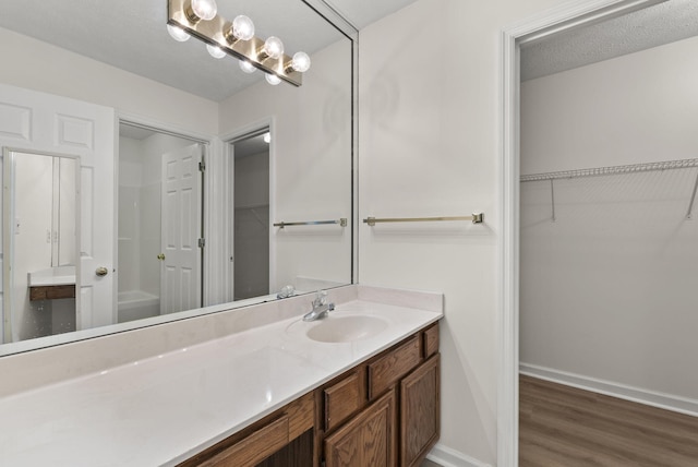 1048 Vero Ct, Lexington, KY 40509 - bathroom with vanity, a spacious closet, and wood finished floors
