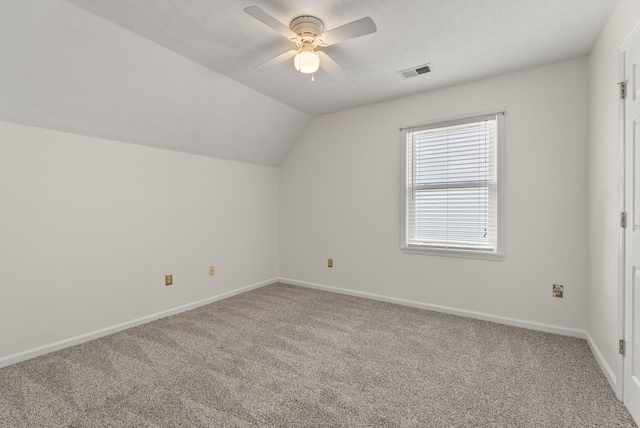 1048 Vero Ct, Lexington, KY 40509 - additional living space featuring carpet flooring, a ceiling fan, and vaulted ceiling