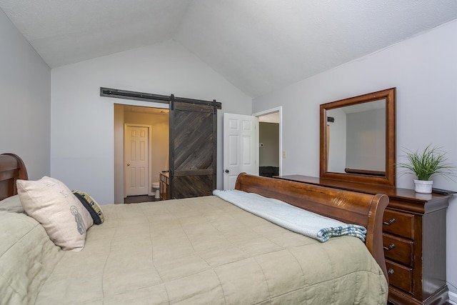 1361 Hartland Woods Way, Lexington, KY 40515 - bedroom featuring vaulted ceiling and a barn door