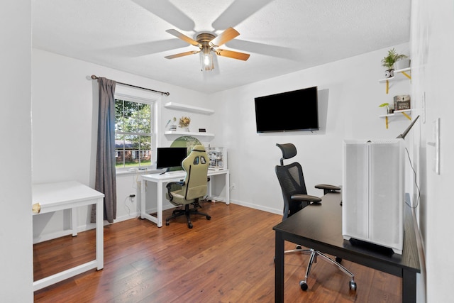109 Creekstone Ct, Frankfort, KY 40601 - office area with a ceiling fan and wood finished floors