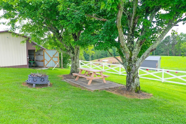 1809 Pine Top Rd, London, KY 40741 - view of yard with an outbuilding, a pole building, and an outdoor fire pit
